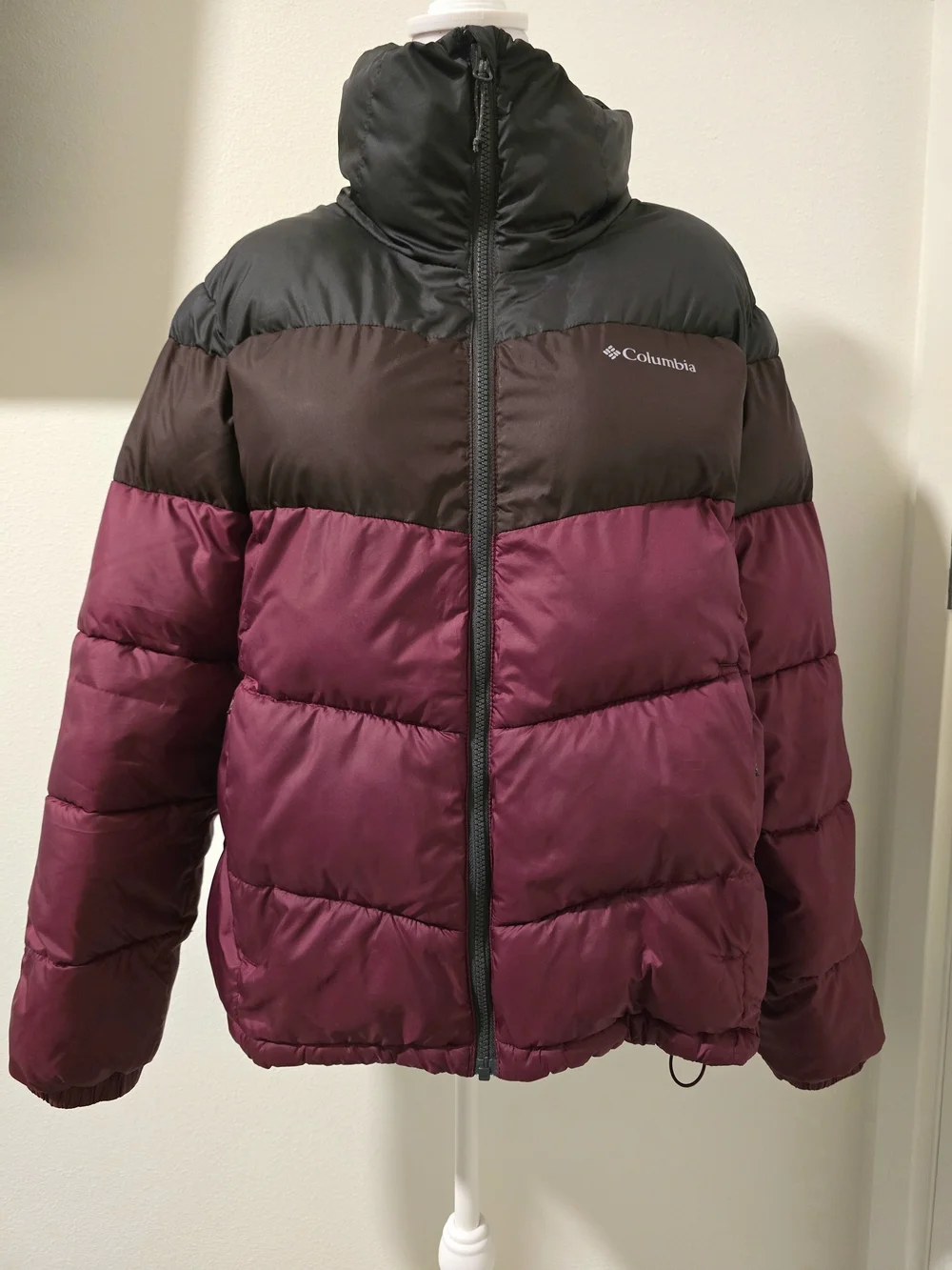 Columbia Puffect Color Blocked Puffer Jacket Womens Large Marionberry Coat